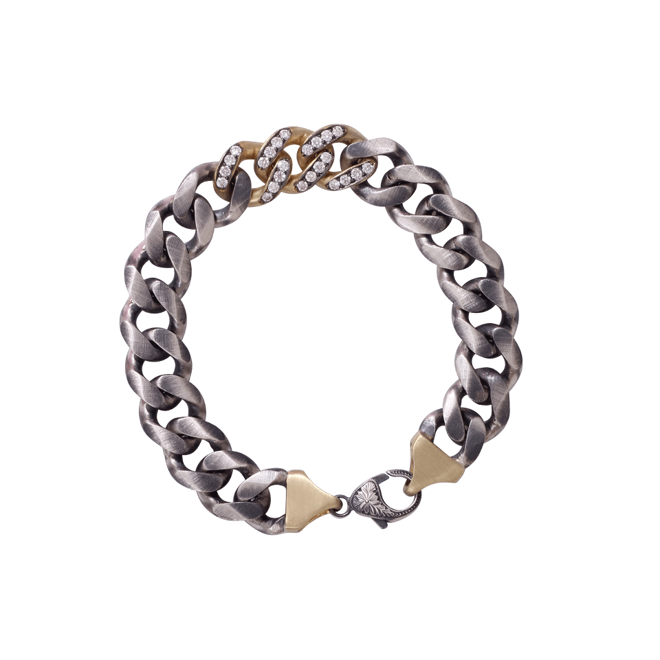 SYLVA & CIE-Diamond Curb Link Bracelet-YELLOW GOLD