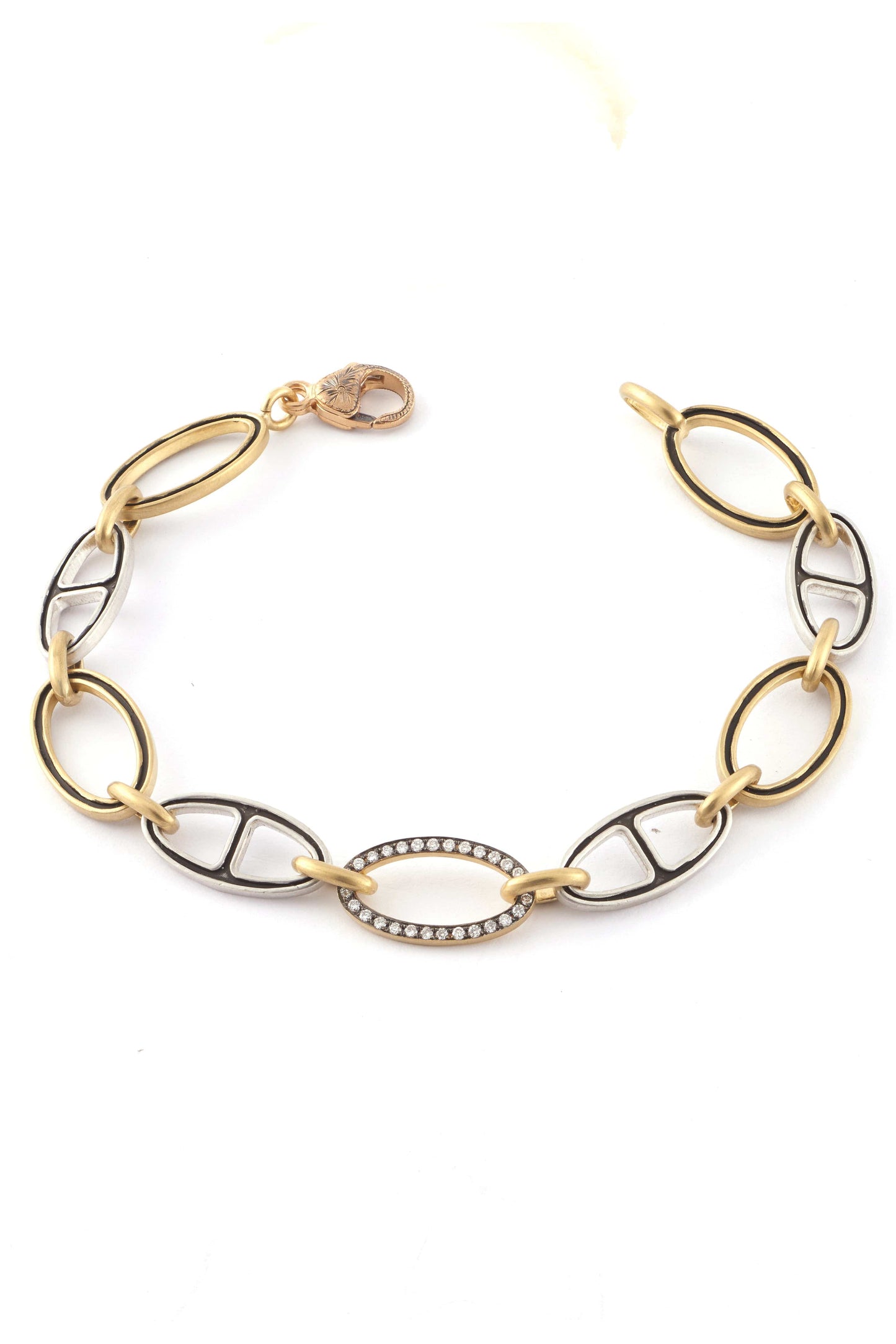 SYLVA & CIE-Diamond Link Bracelet-YELLOW GOLD