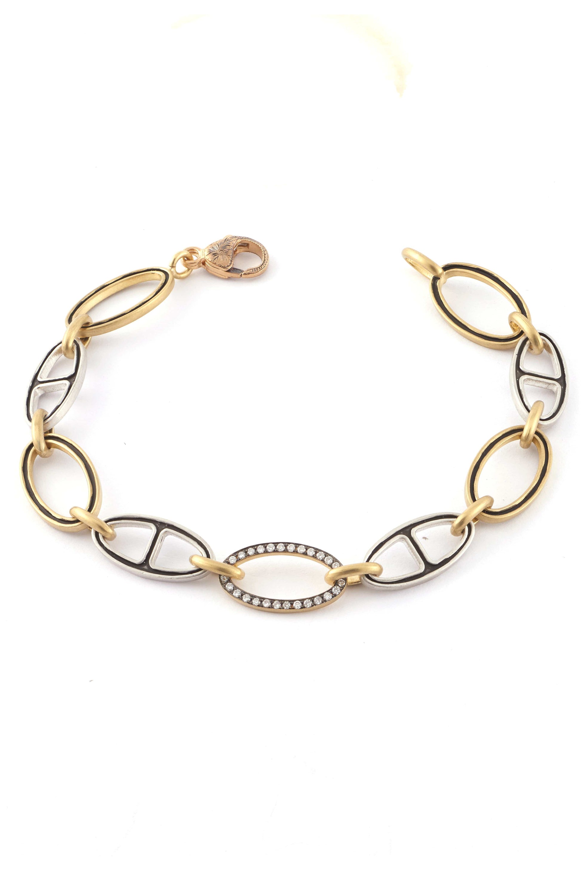 SYLVA & CIE-Diamond Link Bracelet-YELLOW GOLD