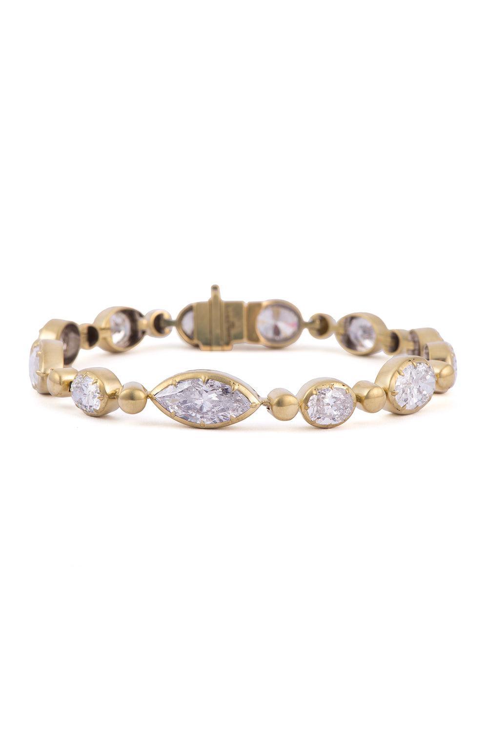 Diamond Link Chain Bracelet-YELLOW GOLD-JEWELRYFINE JEWELBRACELET O-SYLVA & CIE
