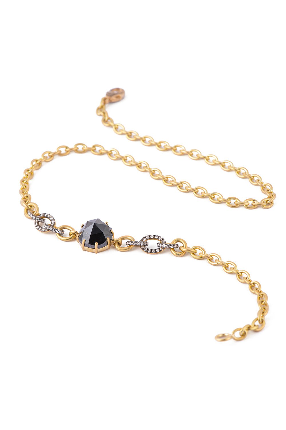 SYLVA & CIE-Double Wrap Black Diamond Bracelet-YELLOW GOLD