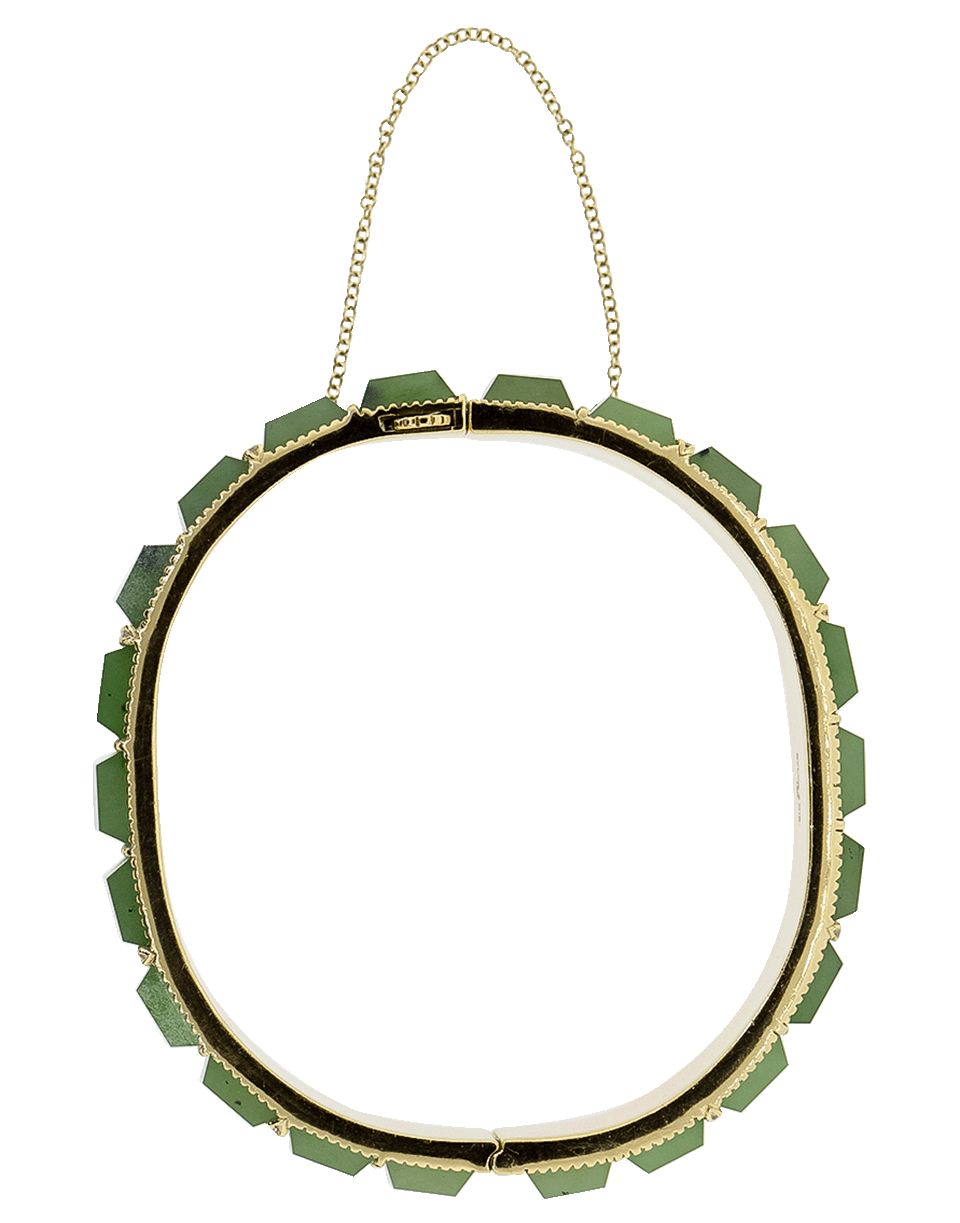 SYLVA & CIE-Green Nephrite And Diamond Bracelet-YELLOW GOLD