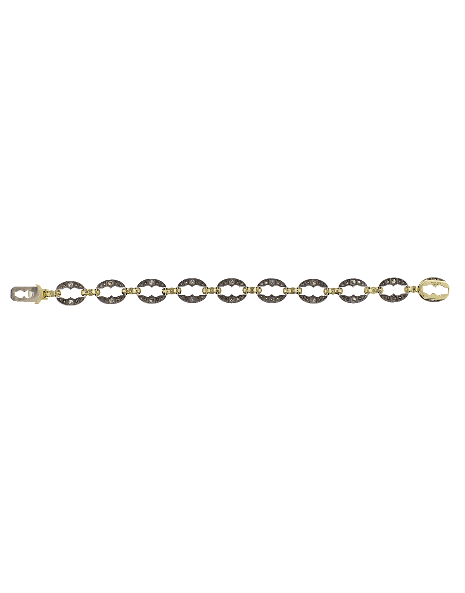SYLVA & CIE-Grey Diamond Link Bracelet-YELLOW GOLD