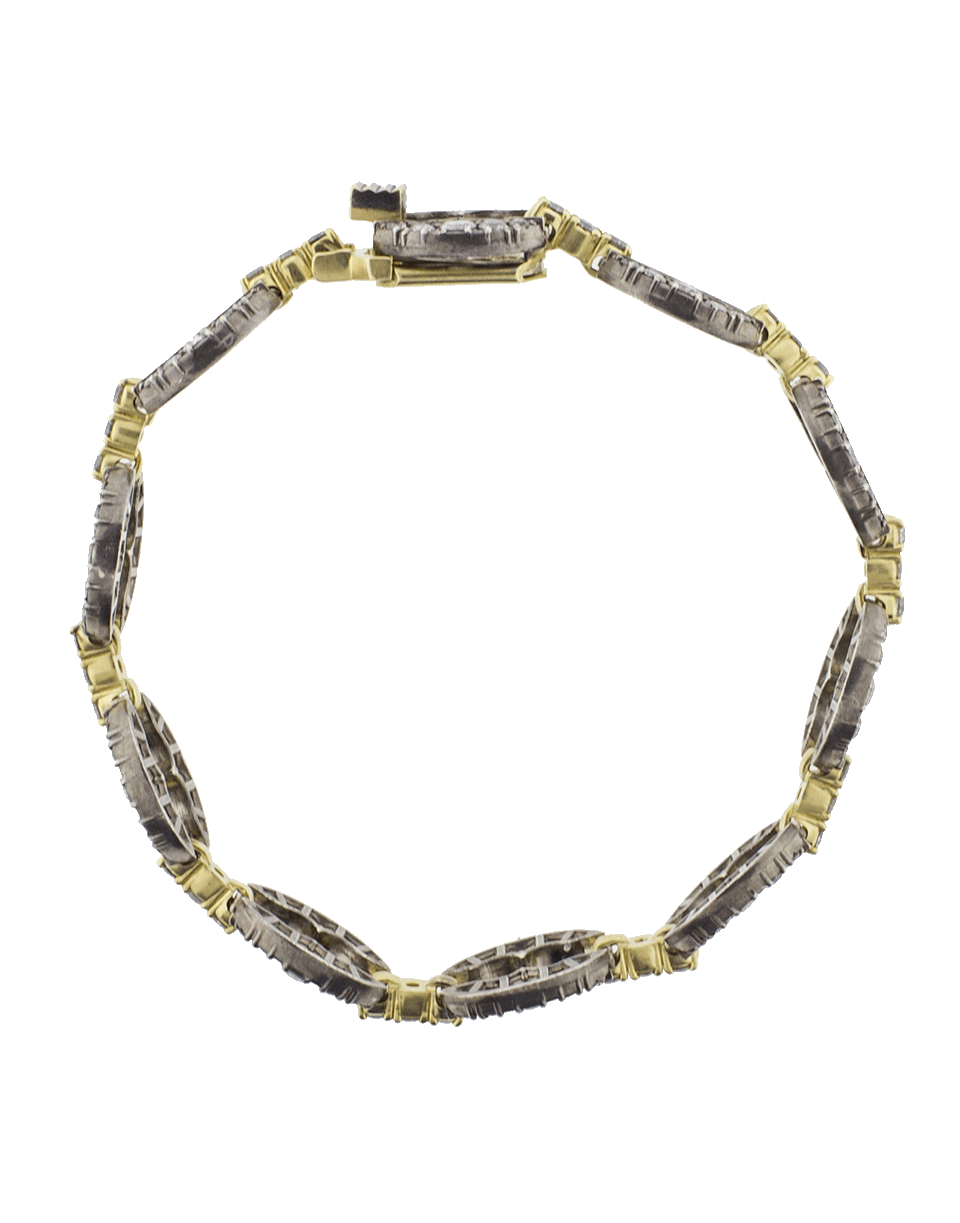 SYLVA & CIE-Grey Diamond Link Bracelet-YELLOW GOLD