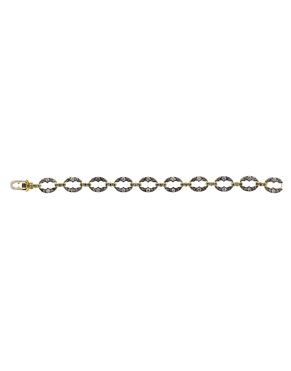 SYLVA & CIE-Grey Diamond Link Bracelet-YELLOW GOLD