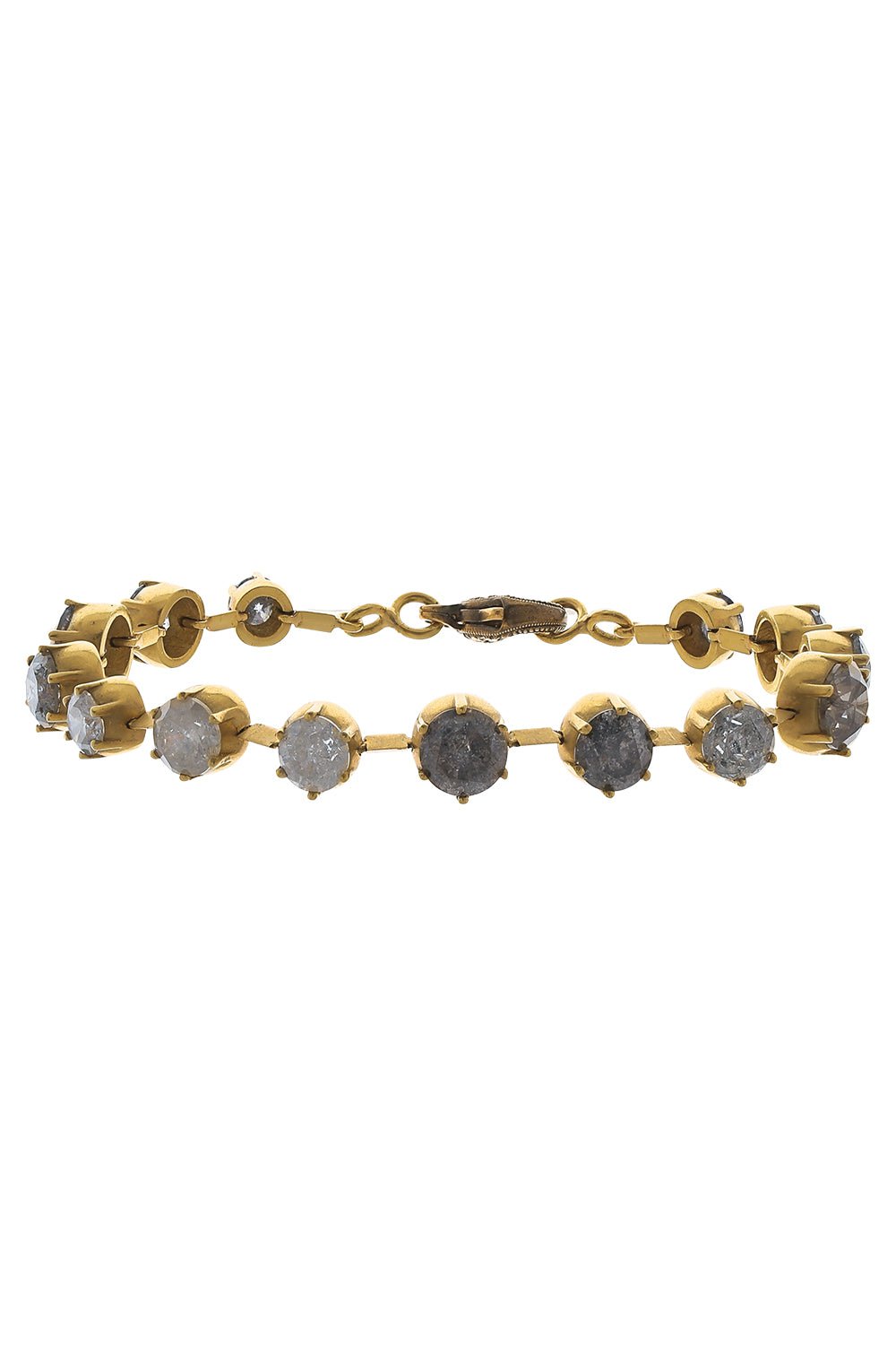 SYLVA & CIE-Grey Diamond Tennis Bracelet-YELLOW GOLD