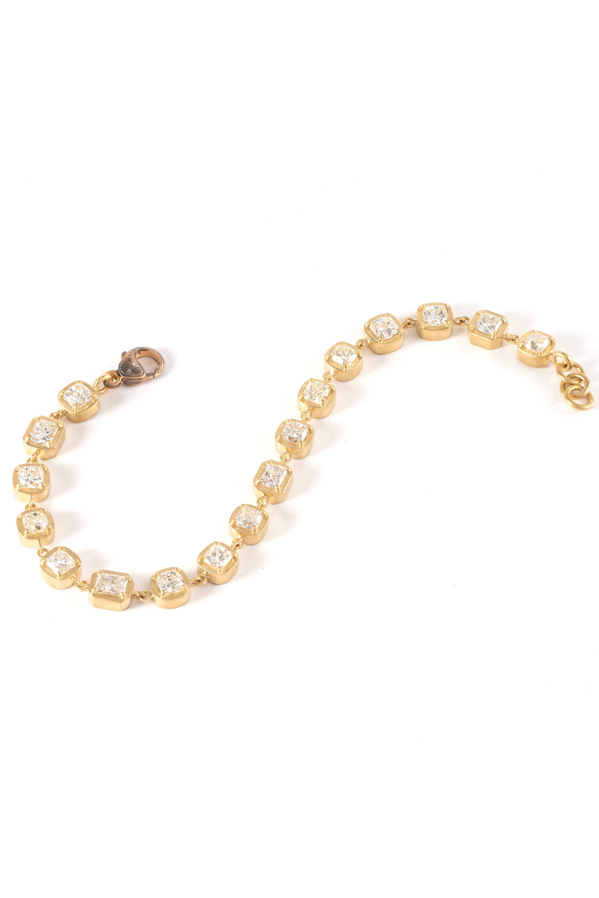 SYLVA & CIE-Mixed Shape Diamond Tennis Bracelet-YELLOW GOLD