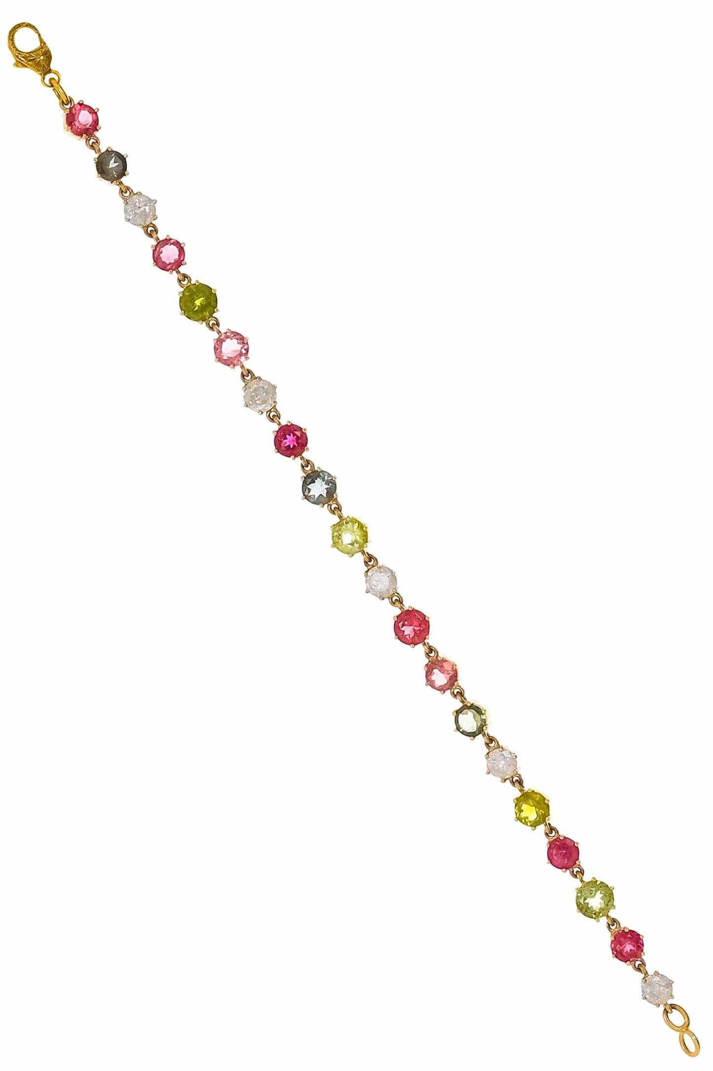 SYLVA & CIE-Multi Color Tourmaline Bracelet-YELLOW GOLD
