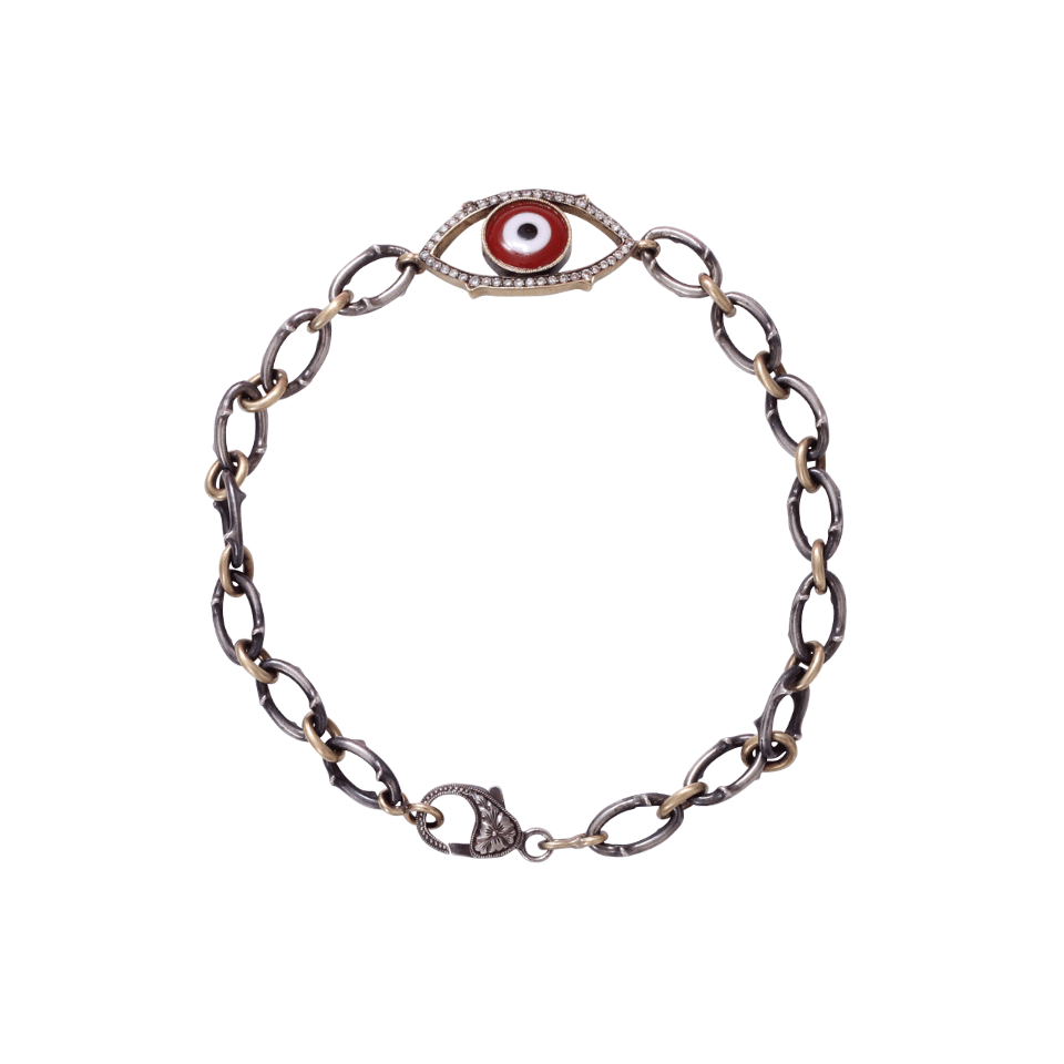 SYLVA & CIE-Orange Evil Eye Bracelet-YELLOW GOLD
