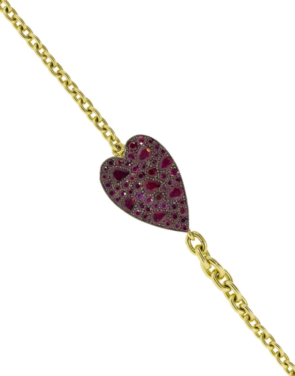 SYLVA & CIE-Ruby Heart Double Wrap Bracelet-YELLOW GOLD