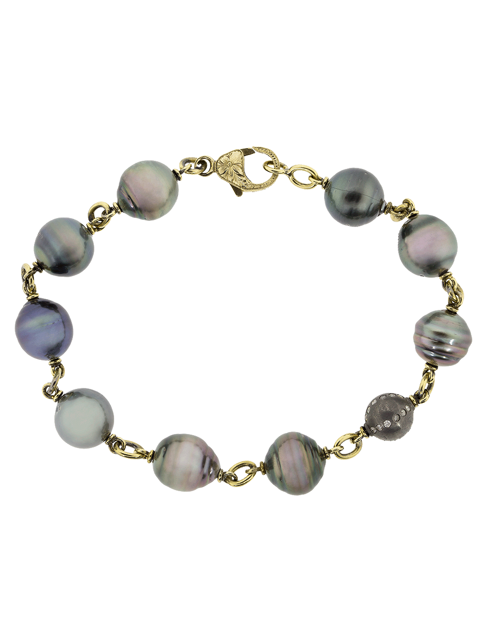 SYLVA & CIE-South Sea Pearl And Diamond Bracelet-YELLOW GOLD