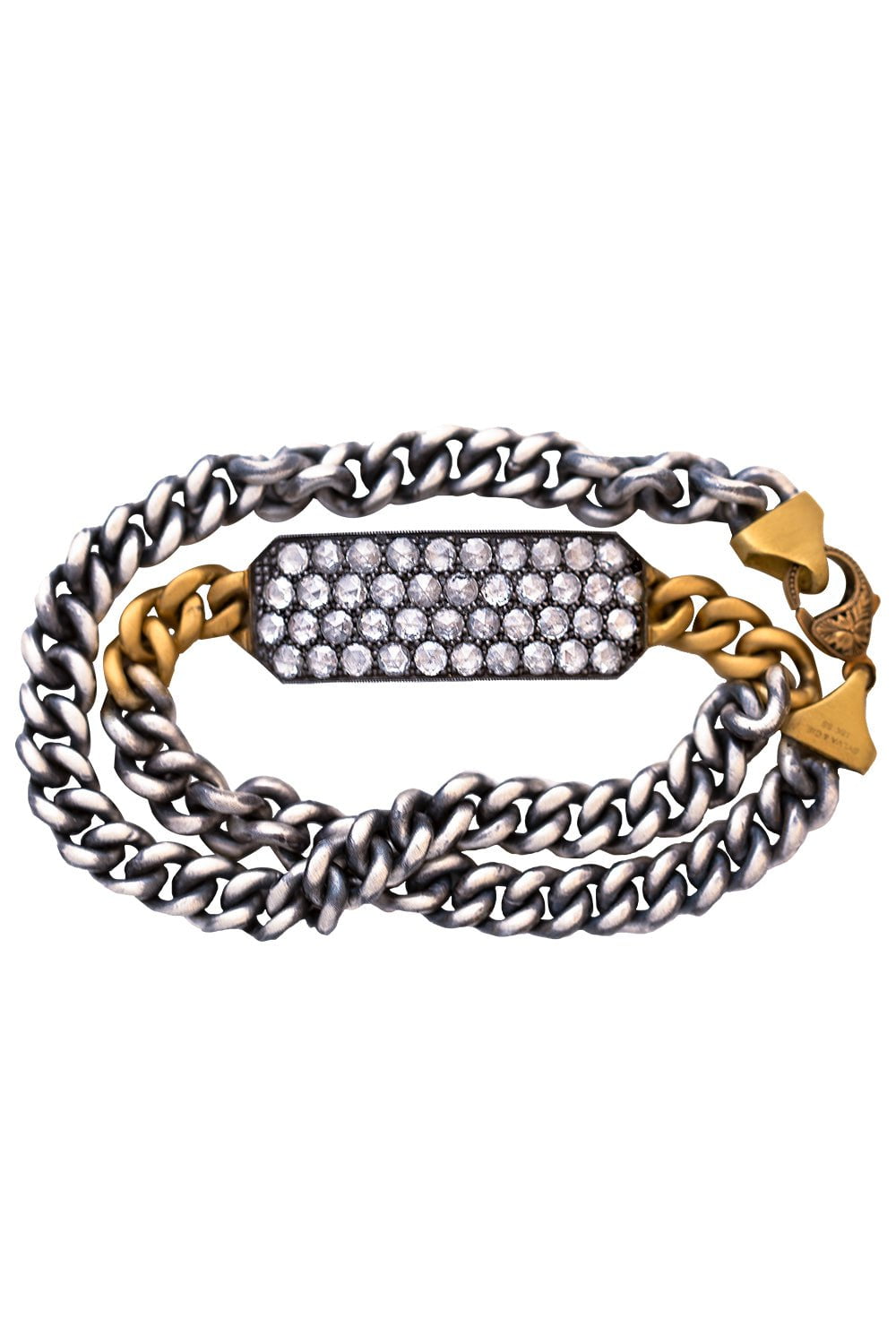 SYLVA & CIE-White Diamond Ten Table Bracelet-YELLOW GOLD