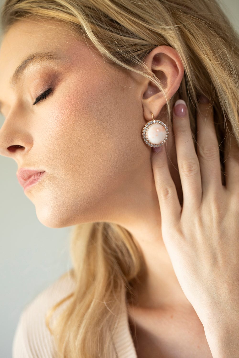 SYLVA & CIE-Angel Skin Coral Earrings-ROSE GOLD