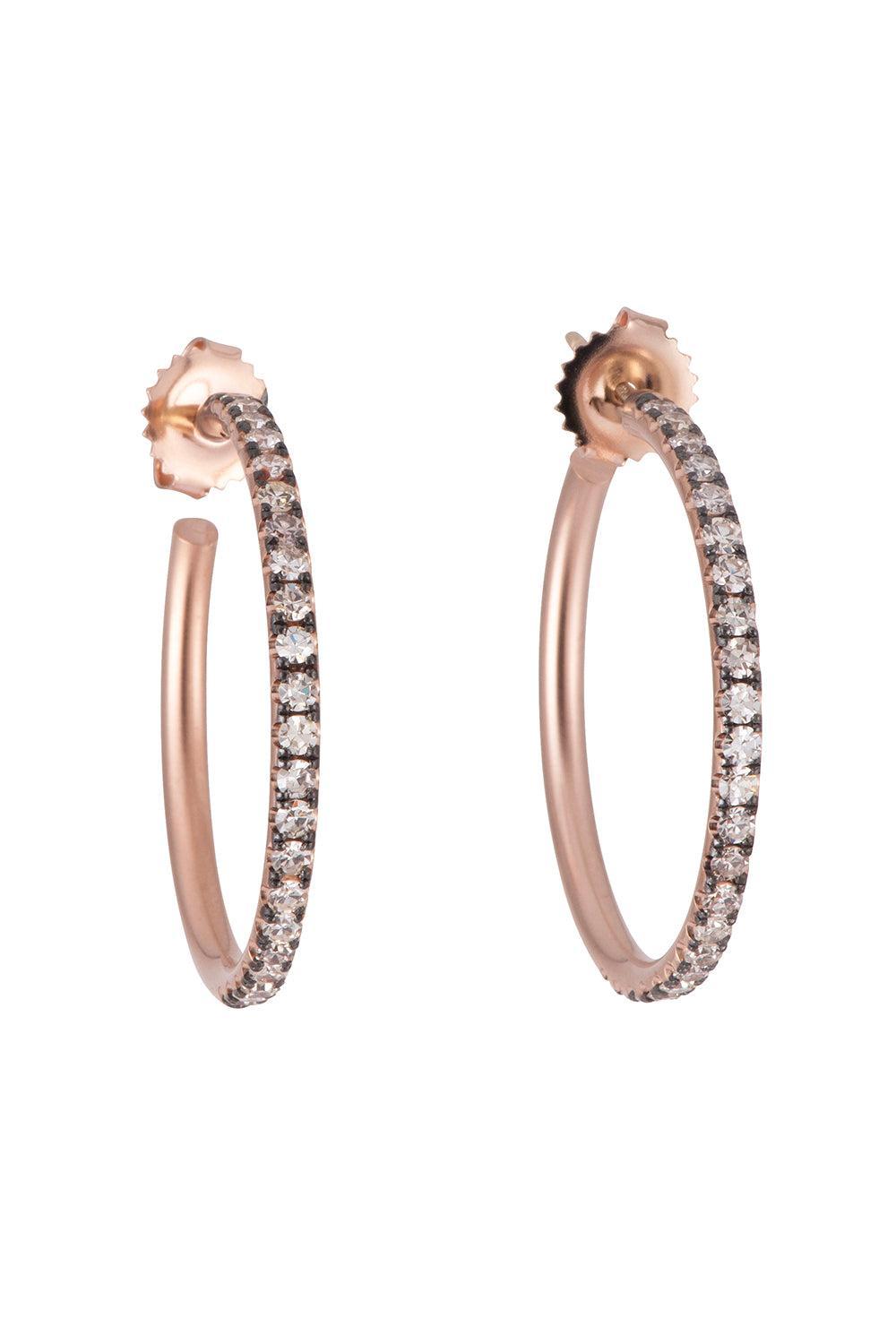 Diamond Hoop Earrings-ROSE GOLD-JEWELRYFINE JEWELEARRING-SYLVA & CIE