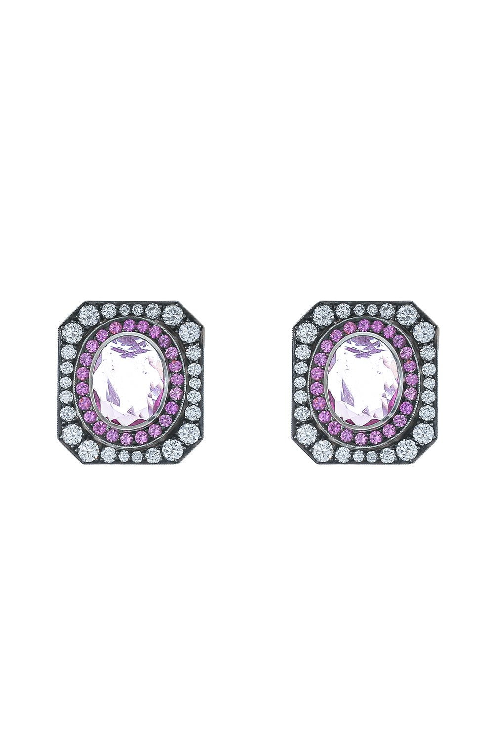 SYLVA & CIE-Pink Sapphire Renee Earrings-WHITE GOLD