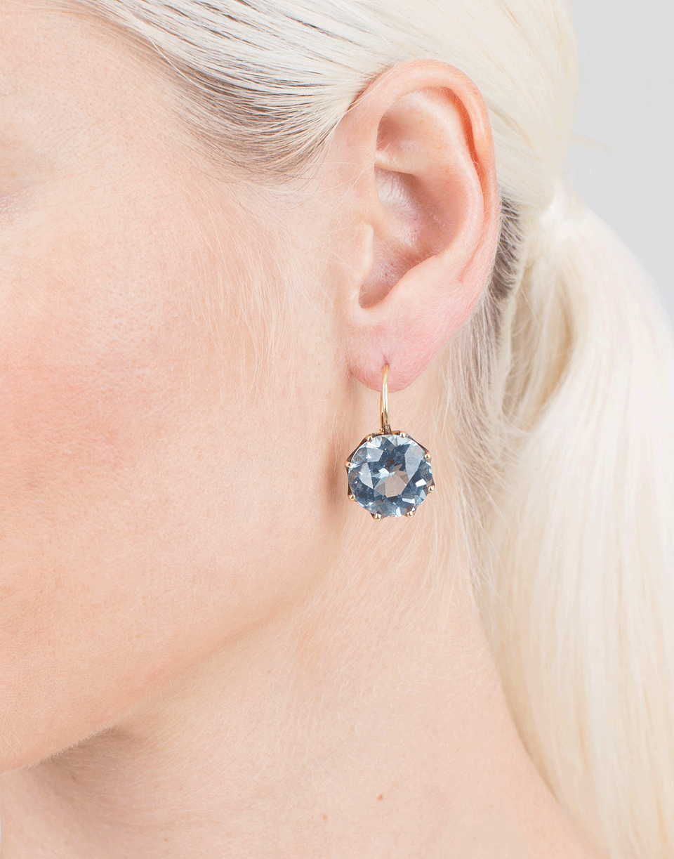 SYLVA & CIE-Blue Topaz Earrings-YELLOW GOLD