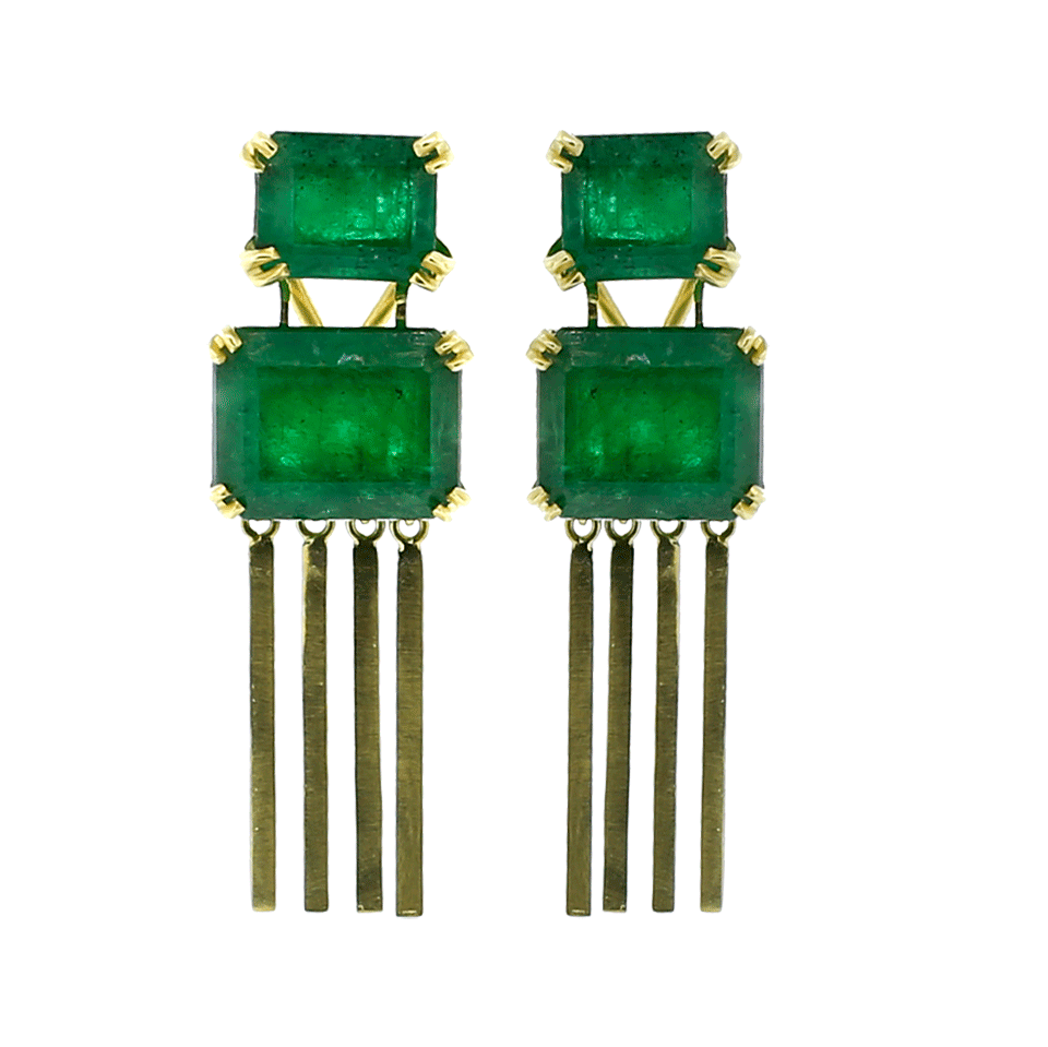 SYLVA & CIE-Brazilian Emerald Earrings-YELLOW GOLD