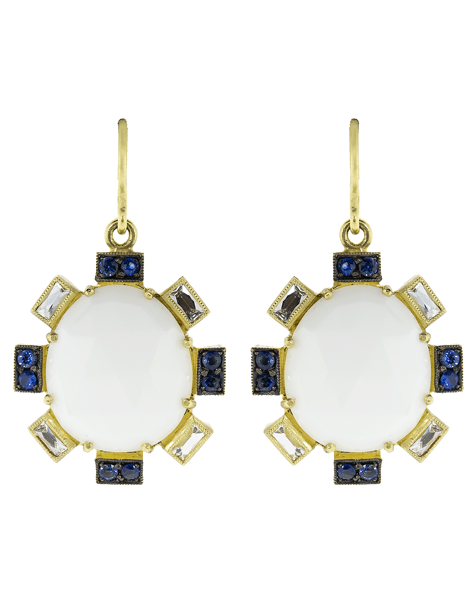 SYLVA & CIE-Cacholong Opal Petal Earrings-YELLOW GOLD