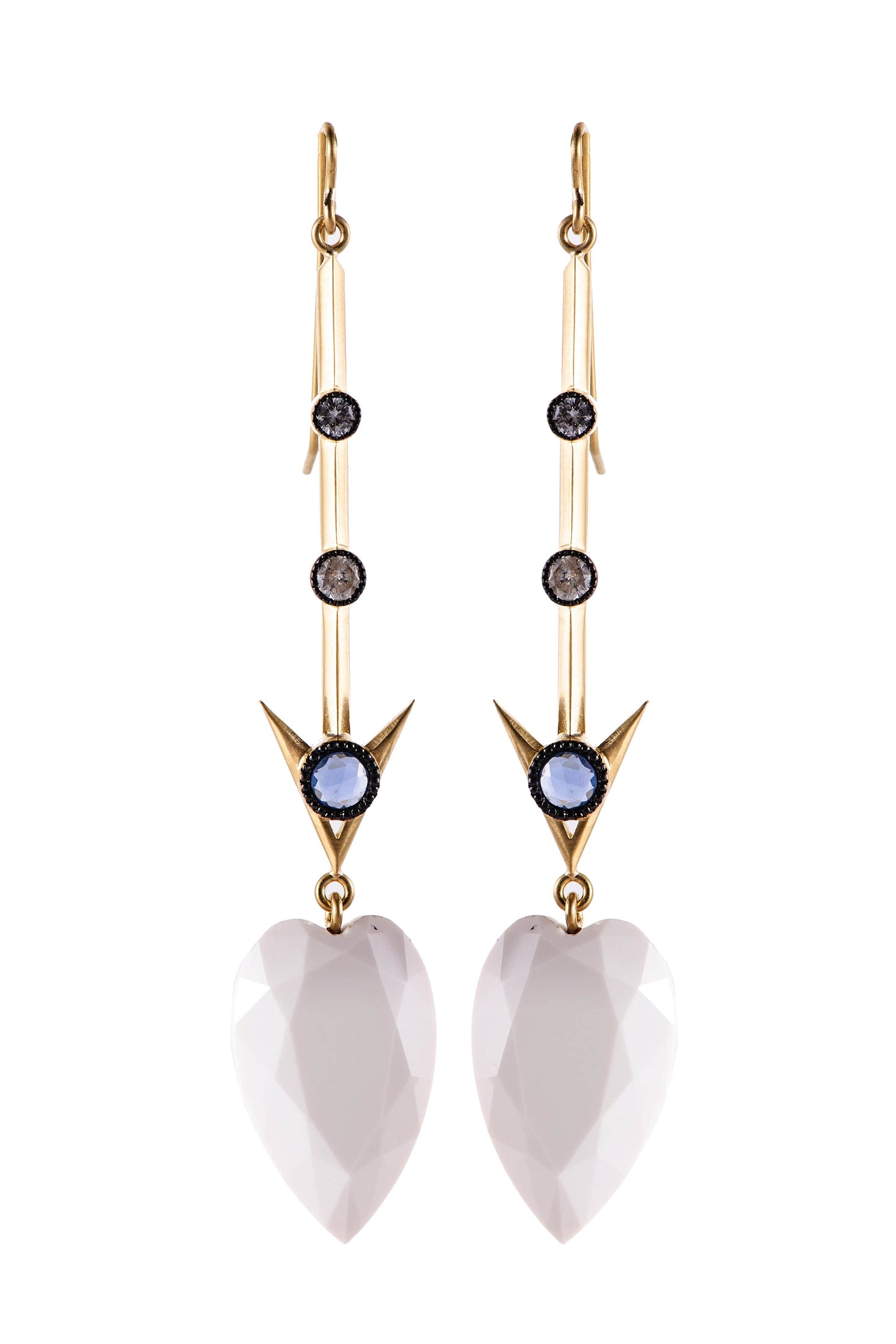 SYLVA & CIE-Cocholong Heart Arrow Earrings-YELLOW GOLD