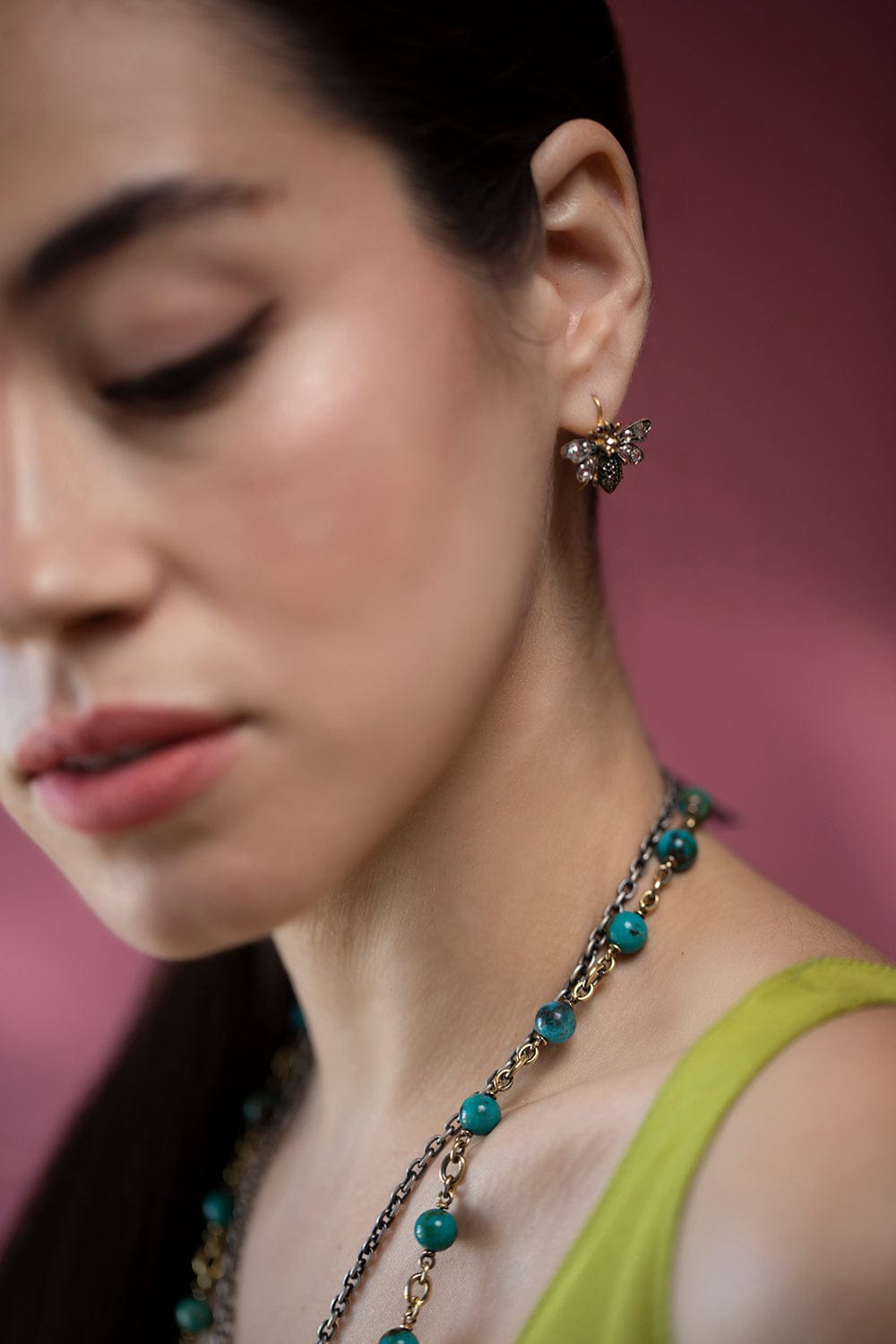 SYLVA & CIE-Diamond Bee Earrings-YELLOW GOLD