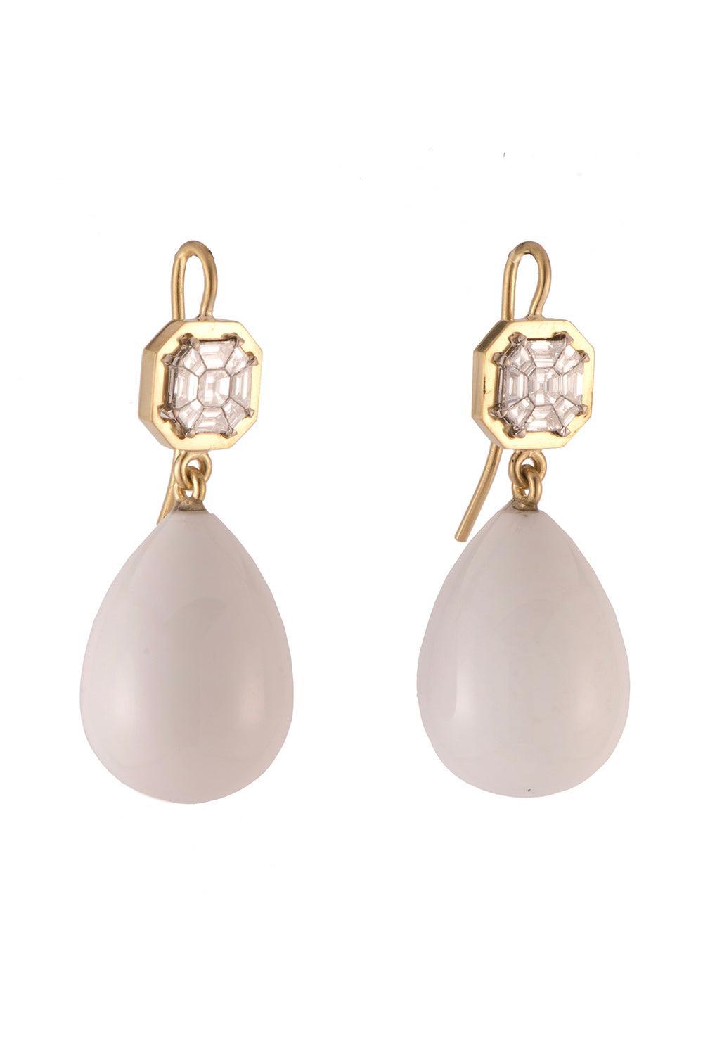 Diamond Cocholong Drop Earrings-YELLOW GOLD-JEWELRYFINE JEWELEARRING-SYLVA & CIE