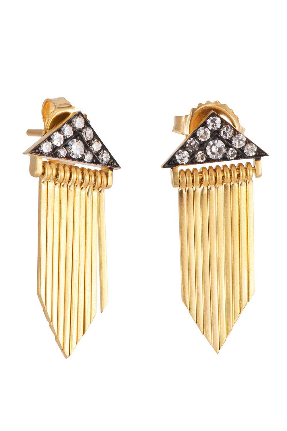 Diamond Sima Fringe Earrings-YELLOW GOLD-JEWELRYFINE JEWELEARRING-SYLVA & CIE