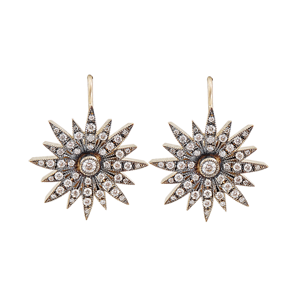 SYLVA & CIE-Diamond Starburst Earrings-YELLOW GOLD