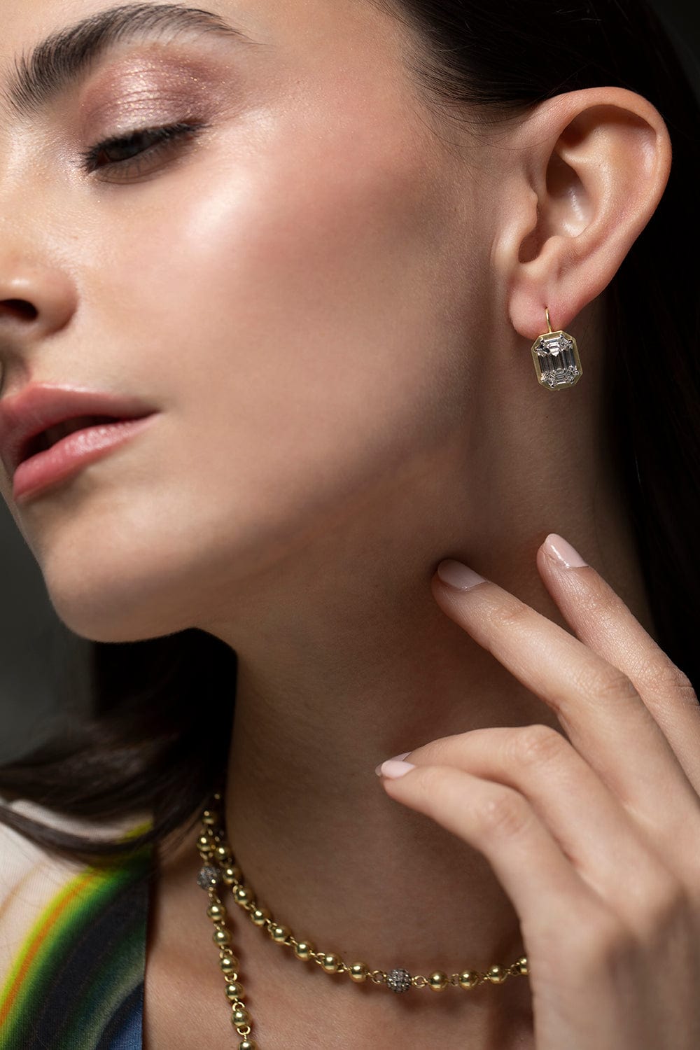 SYLVA & CIE-Mosaic Diamond Earrings-YELLOW GOLD