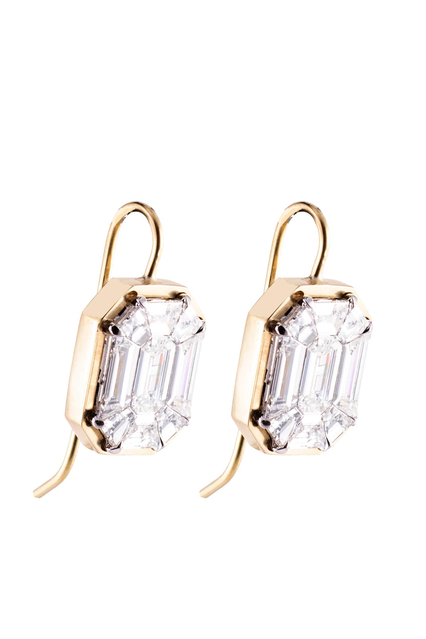 SYLVA & CIE-Mosaic Diamond Earrings-YELLOW GOLD