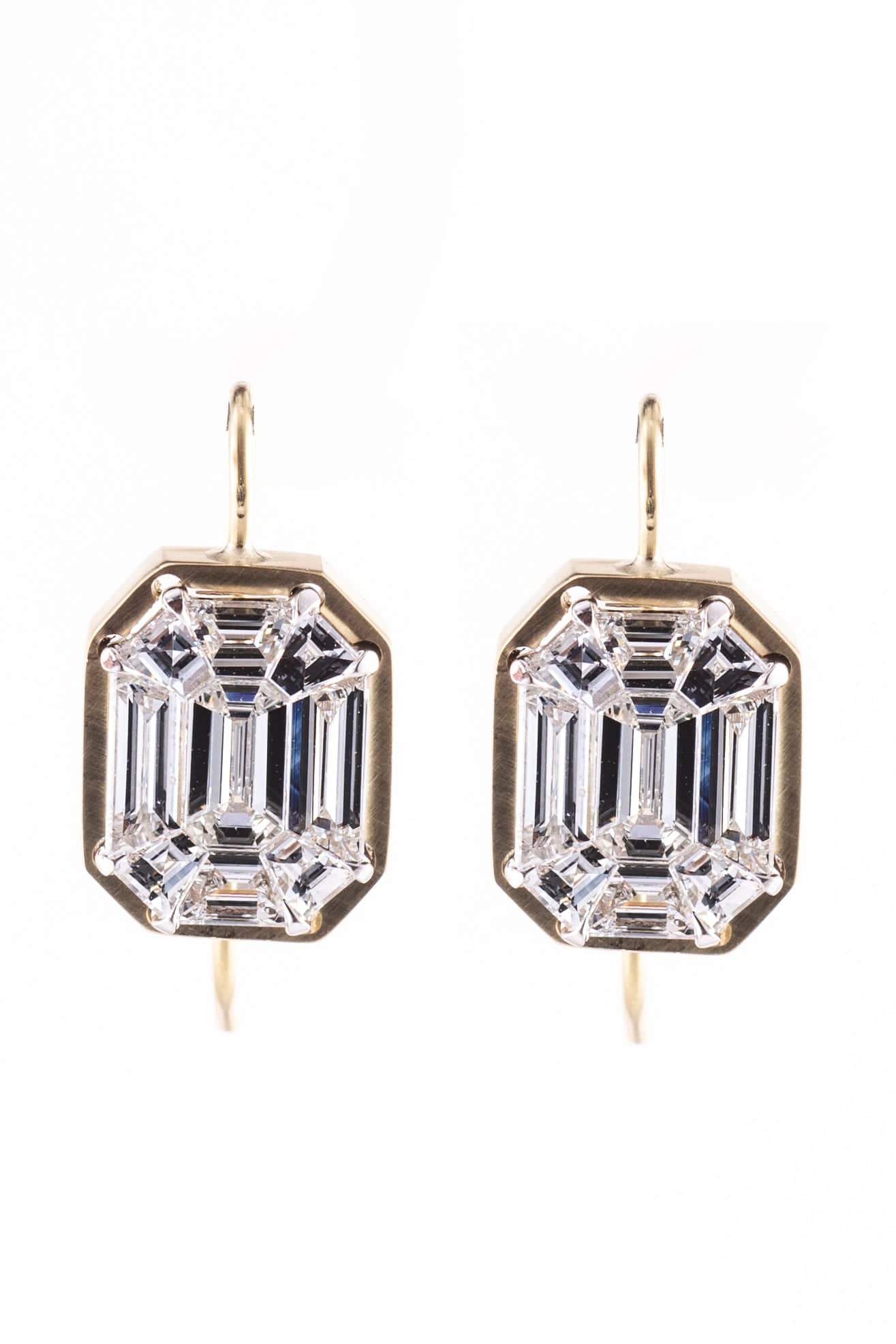 SYLVA & CIE-Mosaic Diamond Earrings-YELLOW GOLD