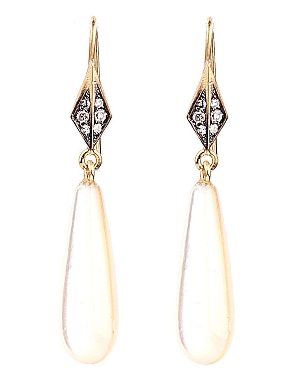 SYLVA & CIE-Mother Of Pearl Drop Earrings-YELLOW GOLD