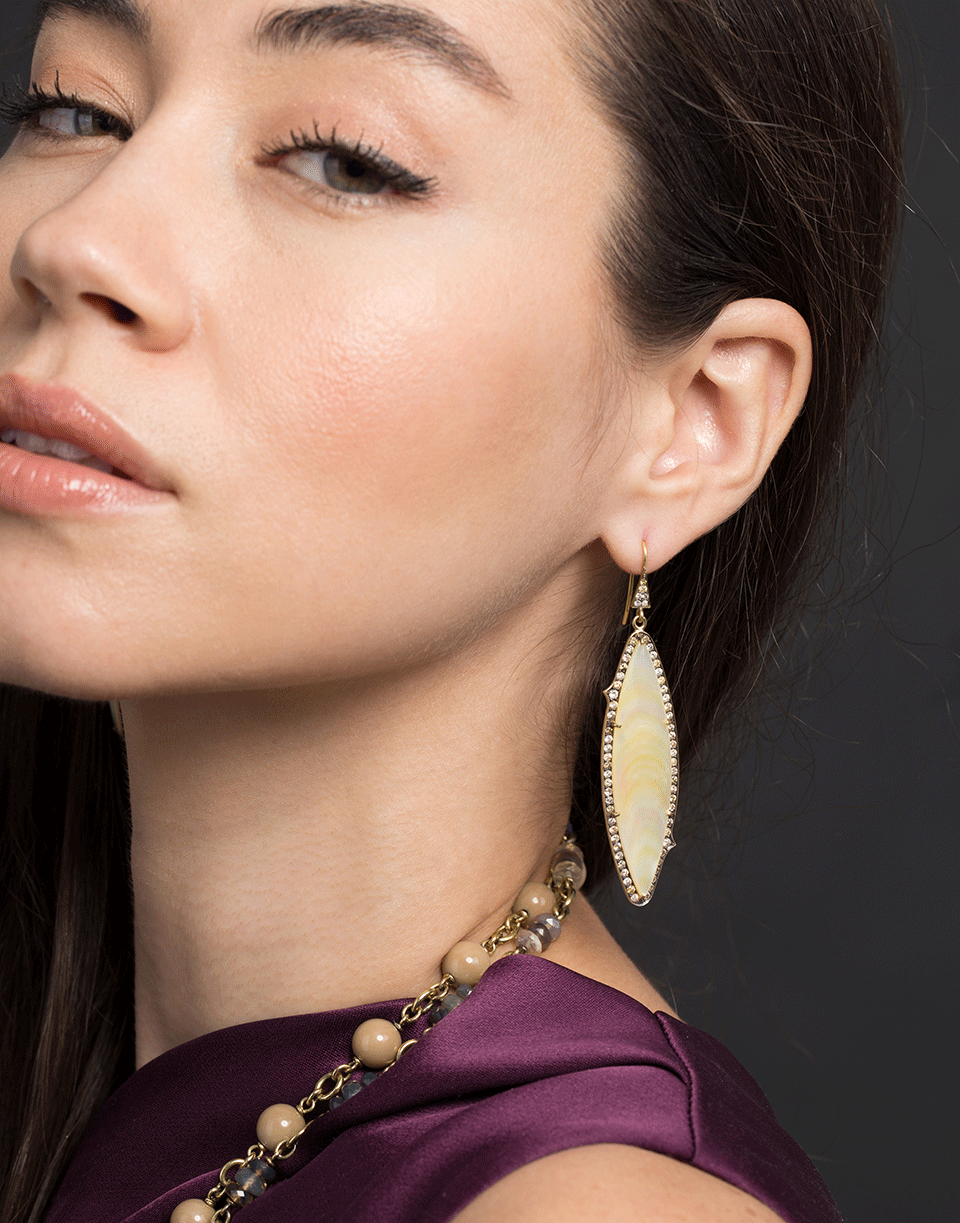 SYLVA & CIE-Mother-Of-Pearl Earrings-YELLOW GOLD