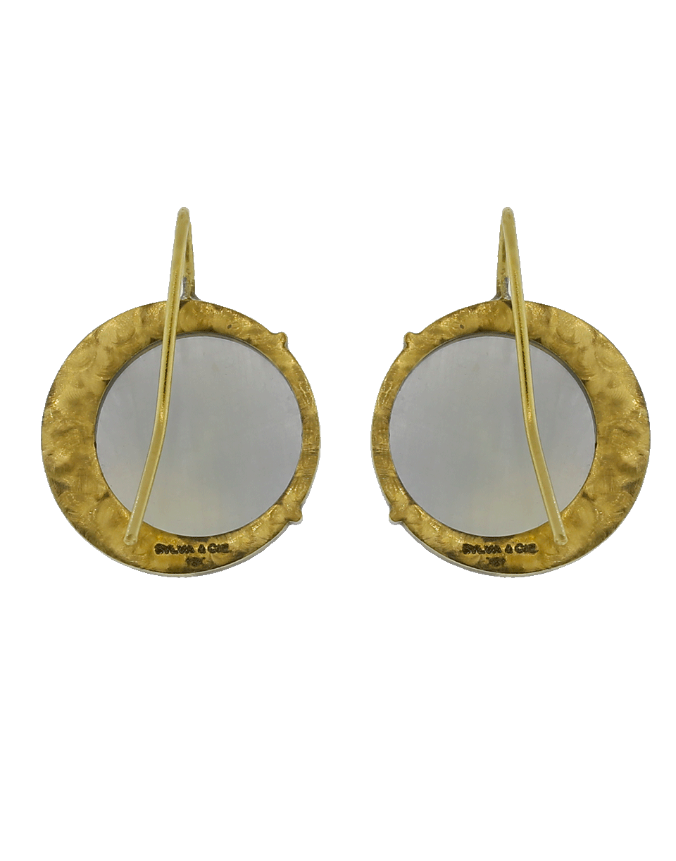 SYLVA & CIE-Sapphire Moon Earrings-YELLOW GOLD