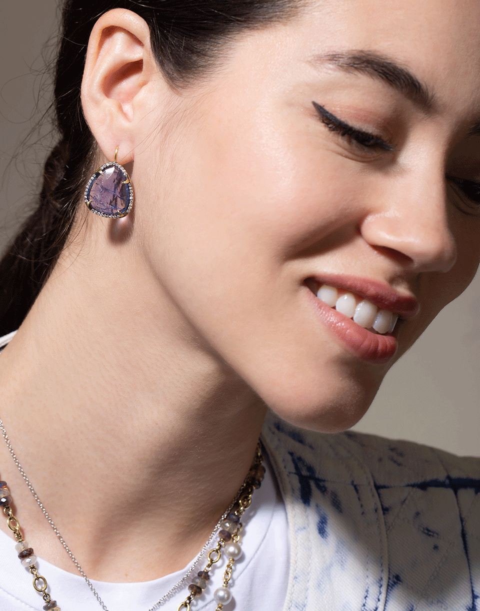 SYLVA & CIE-Tanzanite and Diamond Earrings-YELLOW GOLD