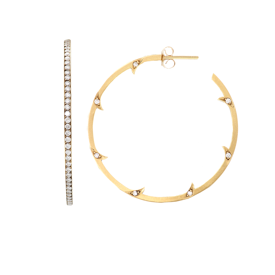 SYLVA & CIE-Thorn Hoop Earrings-YELLOW GOLD