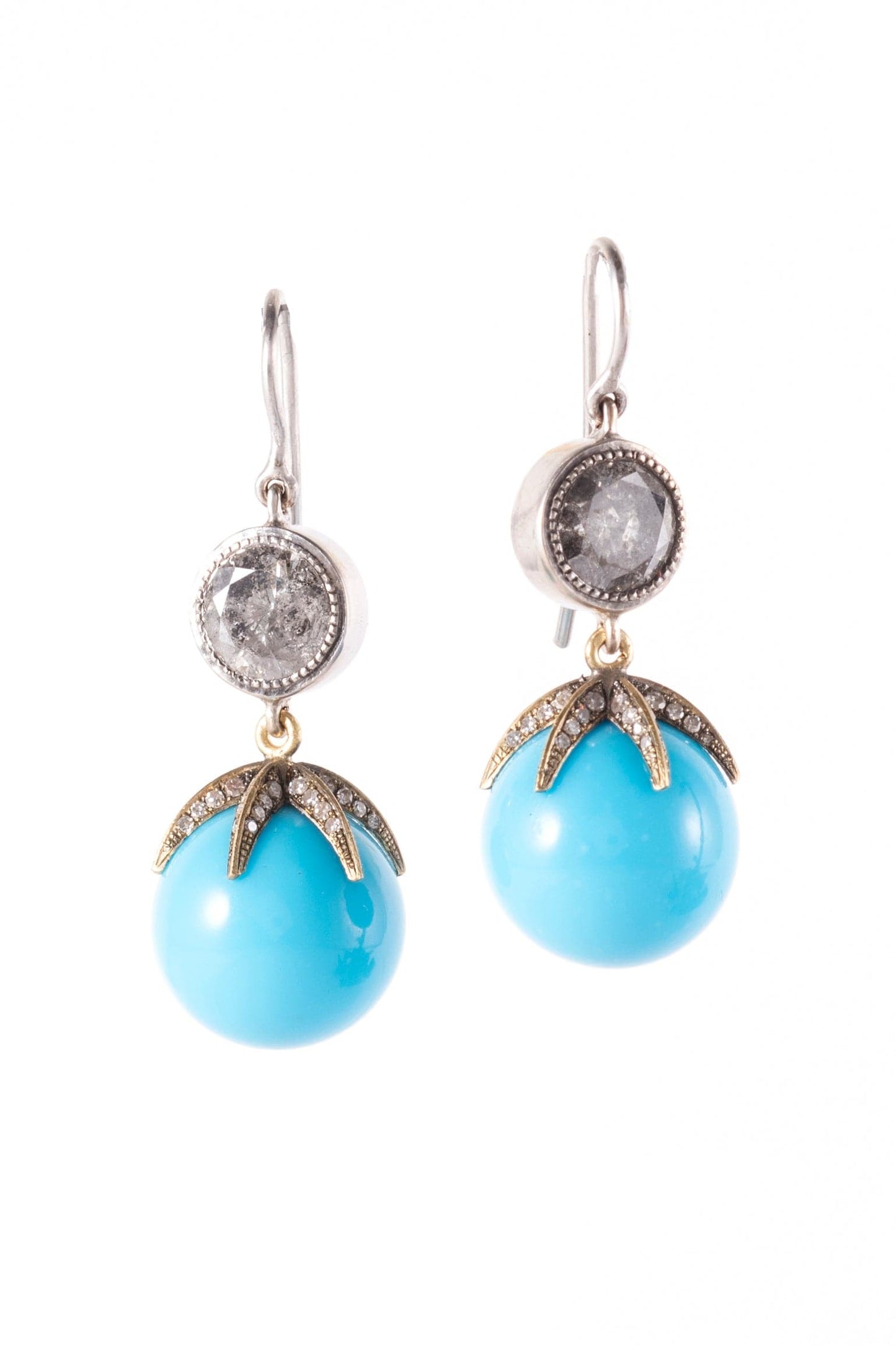 SYLVA & CIE-Turquoise Starlight Earrings-YELLOW GOLD