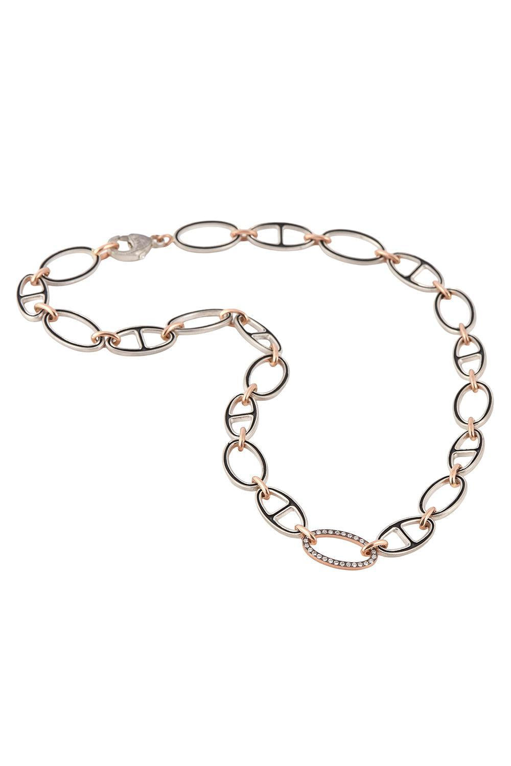Diamond Platinite Necklace-ROSE GOLD-17-JEWELRYFINE JEWELNECKLACE O-SYLVA & CIE