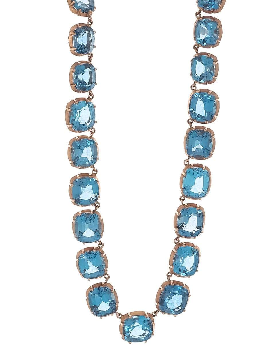 SYLVA & CIE-Blue Topaz Riviera Necklace-ROSE GOLD
