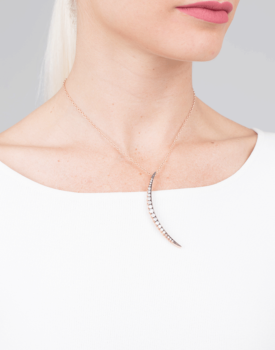 SYLVA & CIE-Crescent Moon Pendant Necklace-ROSE GOLD