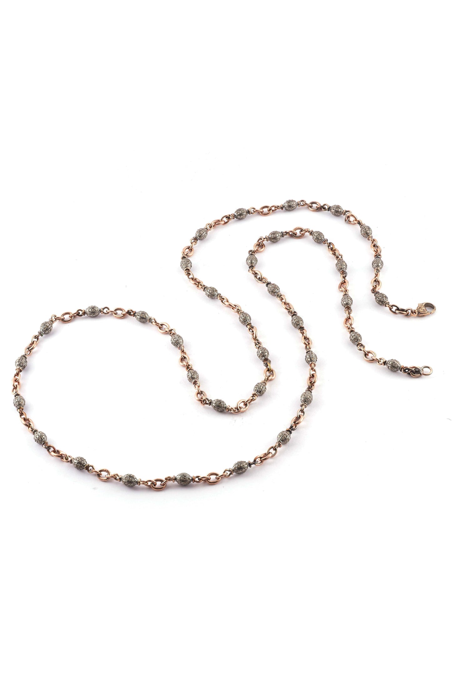 SYLVA & CIE-Diamond Bead Necklace-ROSE GOLD