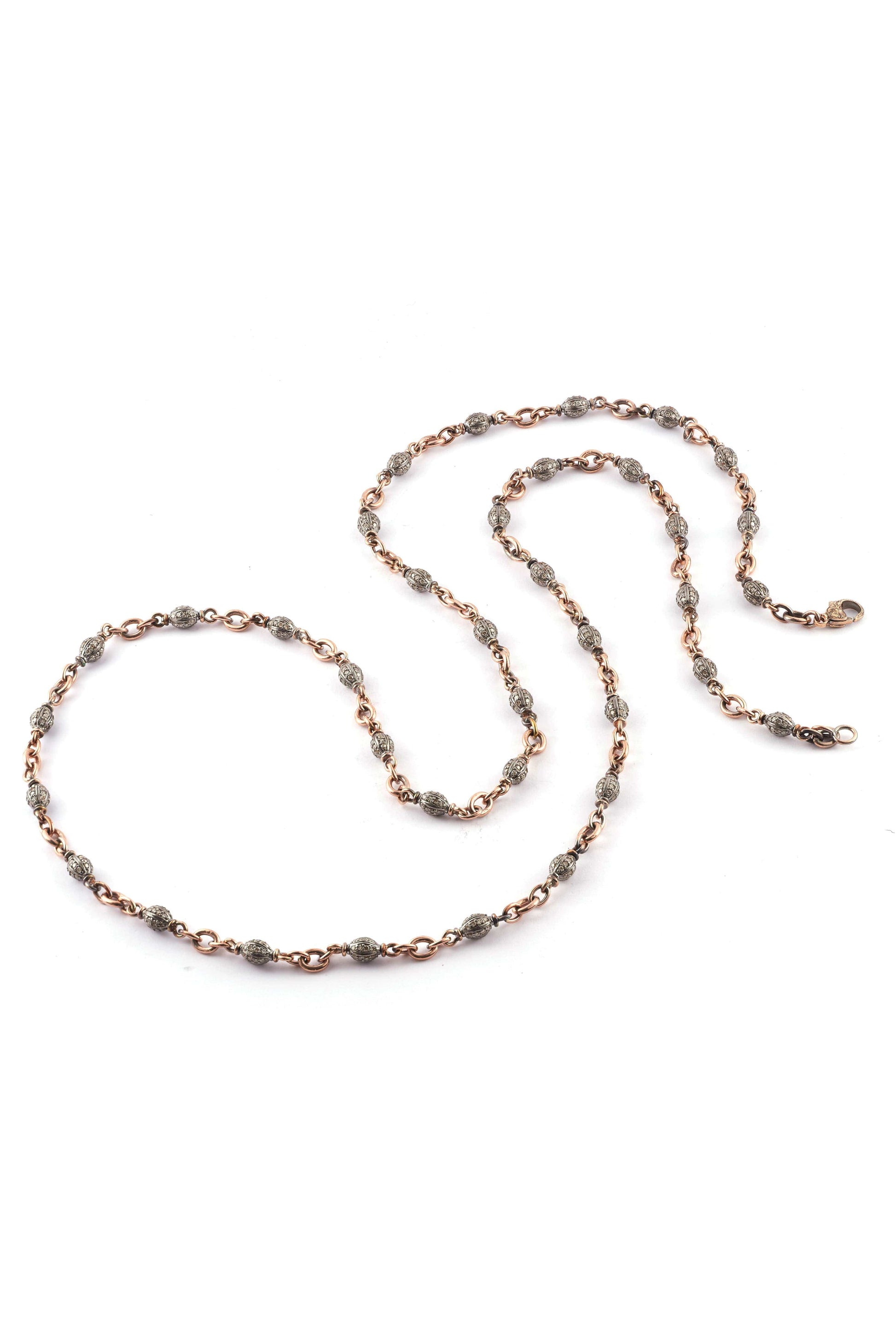 SYLVA & CIE-Diamond Bead Necklace-ROSE GOLD