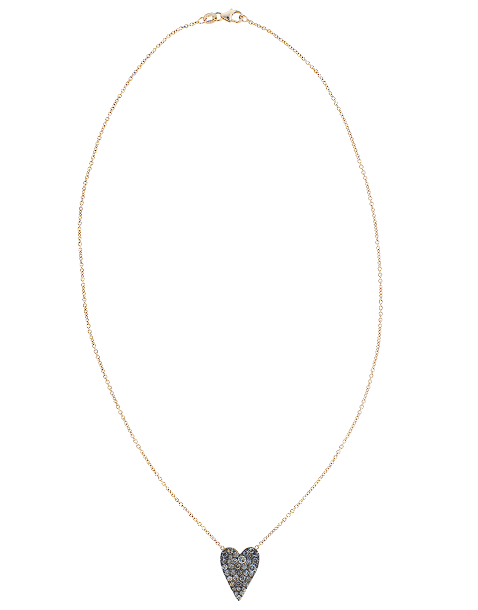 SYLVA & CIE-Grey Diamond Heart Necklace-ROSE GOLD