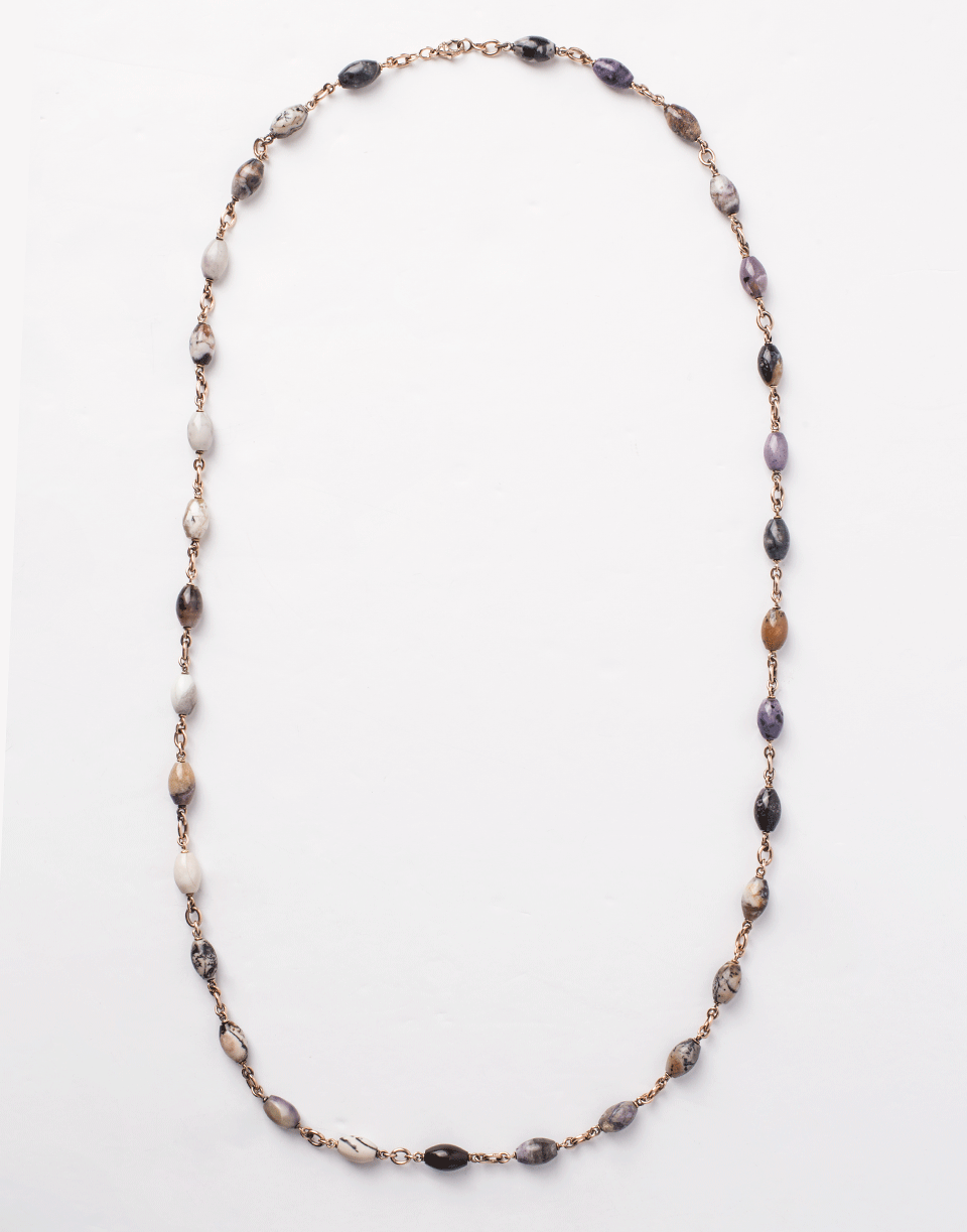 SYLVA & CIE-Opal And Fluorite Beaded Necklace-ROSE GOLD