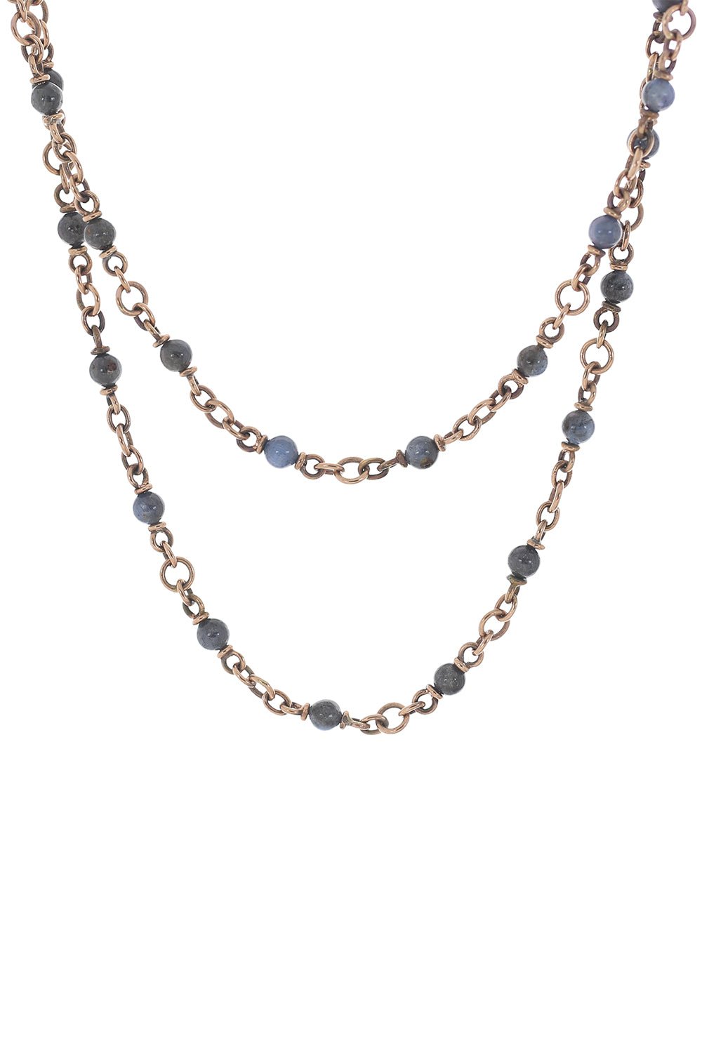 SYLVA & CIE-Sapphire Bead Necklace-ROSE GOLD