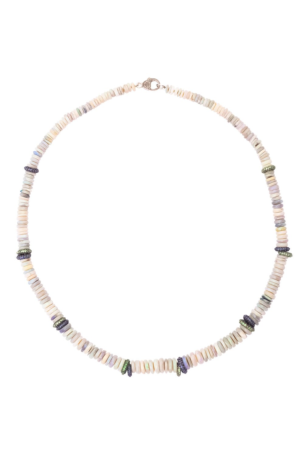 SYLVA & CIE-Opal Bead Tsavorite Necklace-SILVER