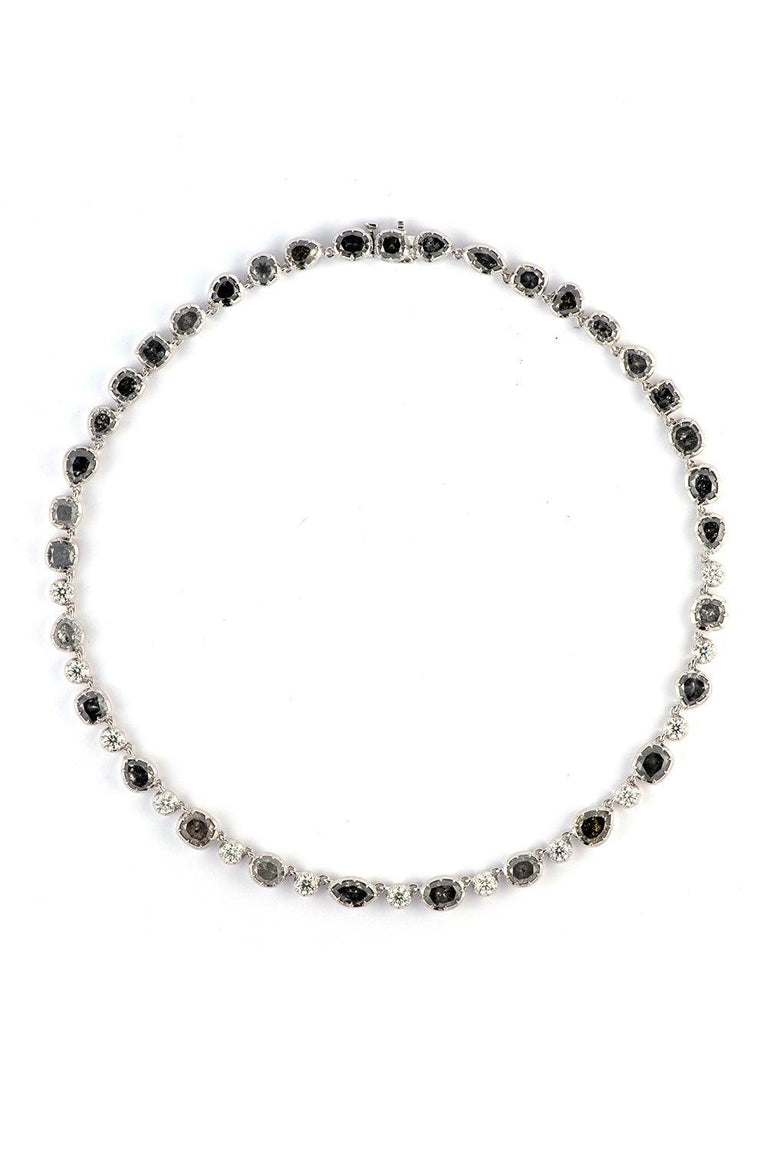 Grey White Diamond Riviera Necklace