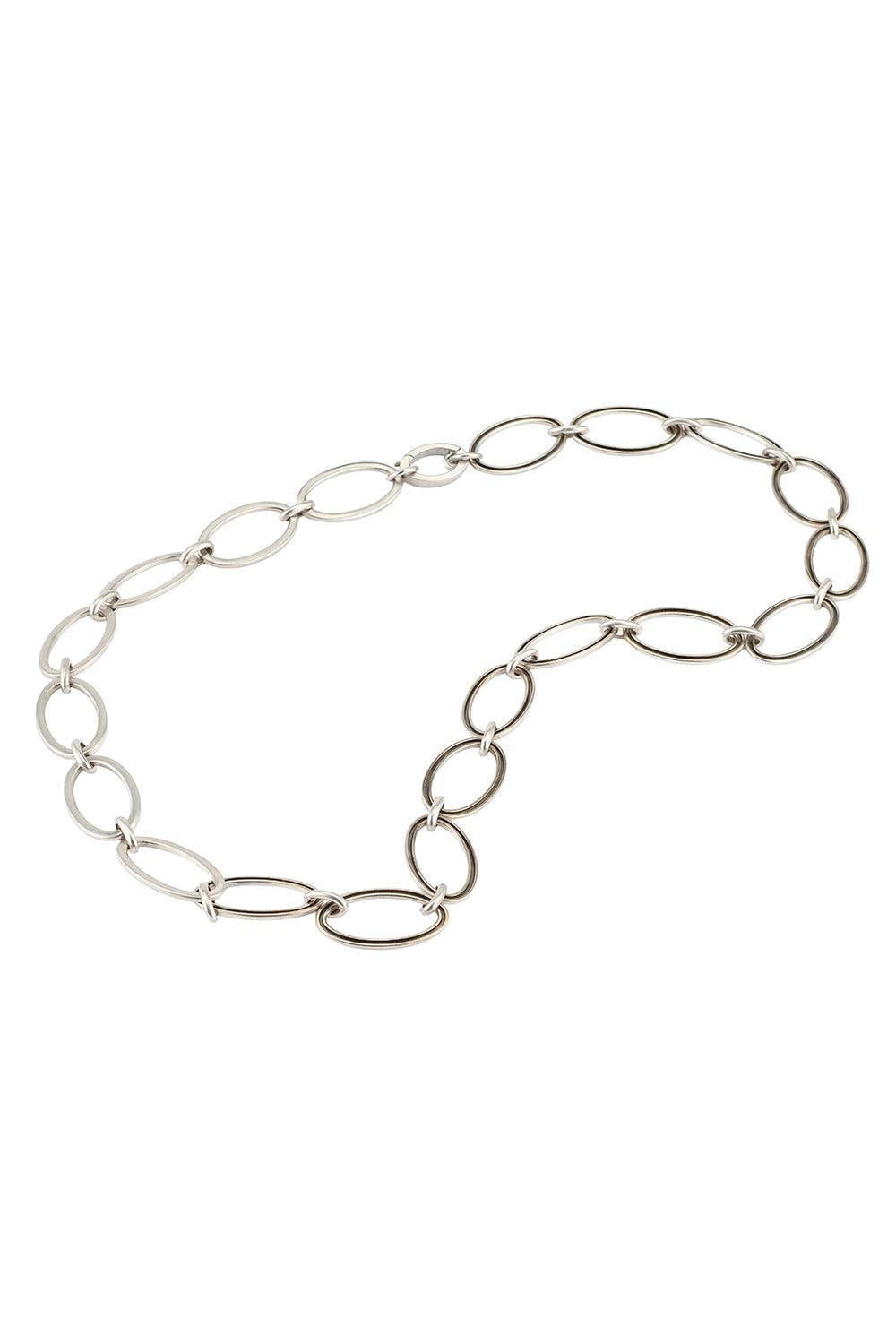 Oval Link Necklace-WHITE GOLD-18-JEWELRYFINE JEWELNECKLACE O-SYLVA & CIE