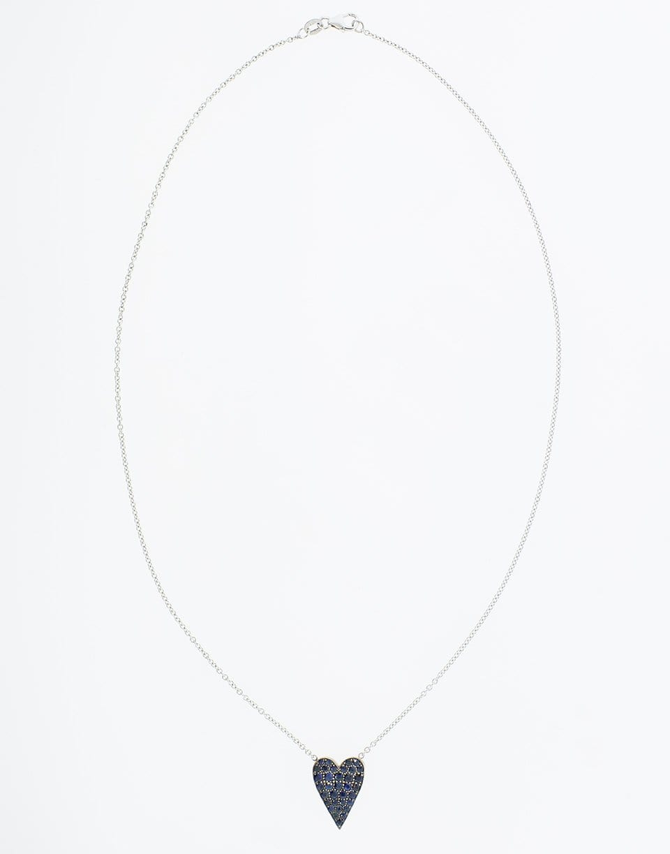 SYLVA & CIE-Blue Sapphire Ten Table Heart Necklace-WHITE GOLD