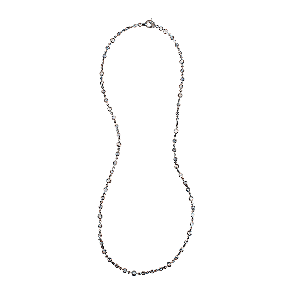 SYLVA & CIE-Blue Sapphire and White Rose Cut Diamond Necklace-WHT GOLD