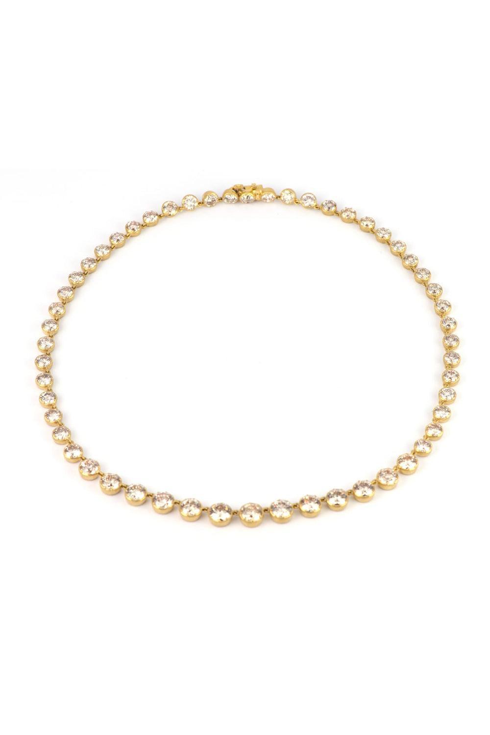 Diamond Riviera Necklace-YELLOW GOLD-16-JEWELRYFINE JEWELNECKLACE O-SYLVA & CIE